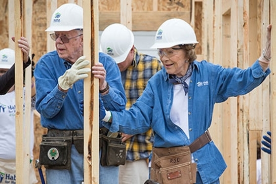 President and Mrs. Carter helped build a home with Habitat for Humanity in Memphis, Tennessee