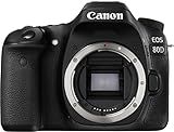 #10: Canon EOS 80D SLR-Digitalkamera (24,2 Megapixel, 7,7 cm (3 Zoll) Display, APS-C CMOS Sensor, 45 AF-Kreuzsensoren, DIGIC 6 Bildprozessor, NFC und WLAN, Full HD) nur Gehäuse schwarz
