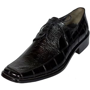 >> Black Genuine OSTRICH LEG EEL Snake Leather Lace-Up Mens Dress Shoes ...