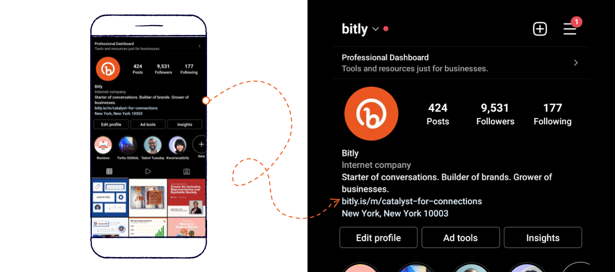 Zum Link „Speichern und Vorschau“ in deinem Profil gehen