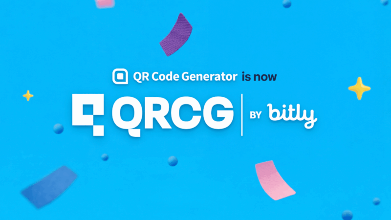 A celebratory illustration that showcases the QRCG by Bitly logo.